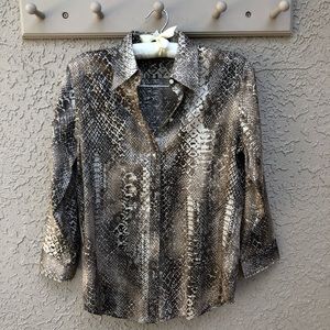 NWOT Lauren Ralph Lauren Snakeskin Blouse Size S